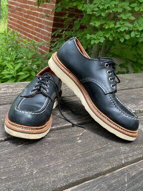 MENS Red Wing Black #8106 Lace up Moc Oxfords Made in USA Size 8D